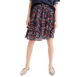 J.Crew Star Print Tiered Skirt
